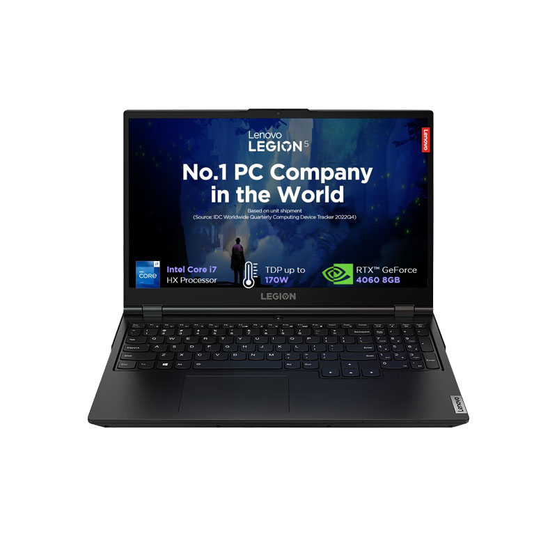 Picture of Lenovo Legion 5 - 13th Gen Intel Core i7-13650HX 15.6" (39.6cm) 83JJ0010IN Gaming Laptop (24GB/ 512GB SSD/ Full HD Display/ Windows 11 Home/  NVIDIA GeForce RTX 4060 8GB GDDR6/ 300nits Anti-Glare/ White Backlit/ 100% sRGB/ 144Hz/ Office 2024/ 1 Year Warranty/ Storm Grey/ 2.32 kg)